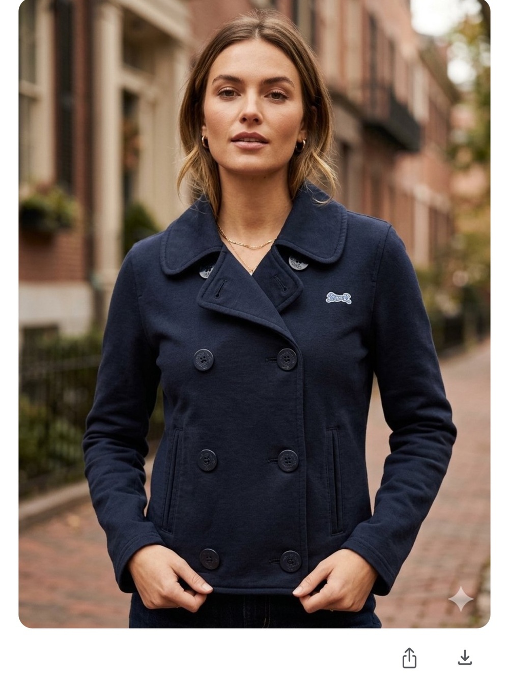 Le Tigre The Classic Vintage Sailor/ Pea Coat Navy Blue Cotton Women’s Small
